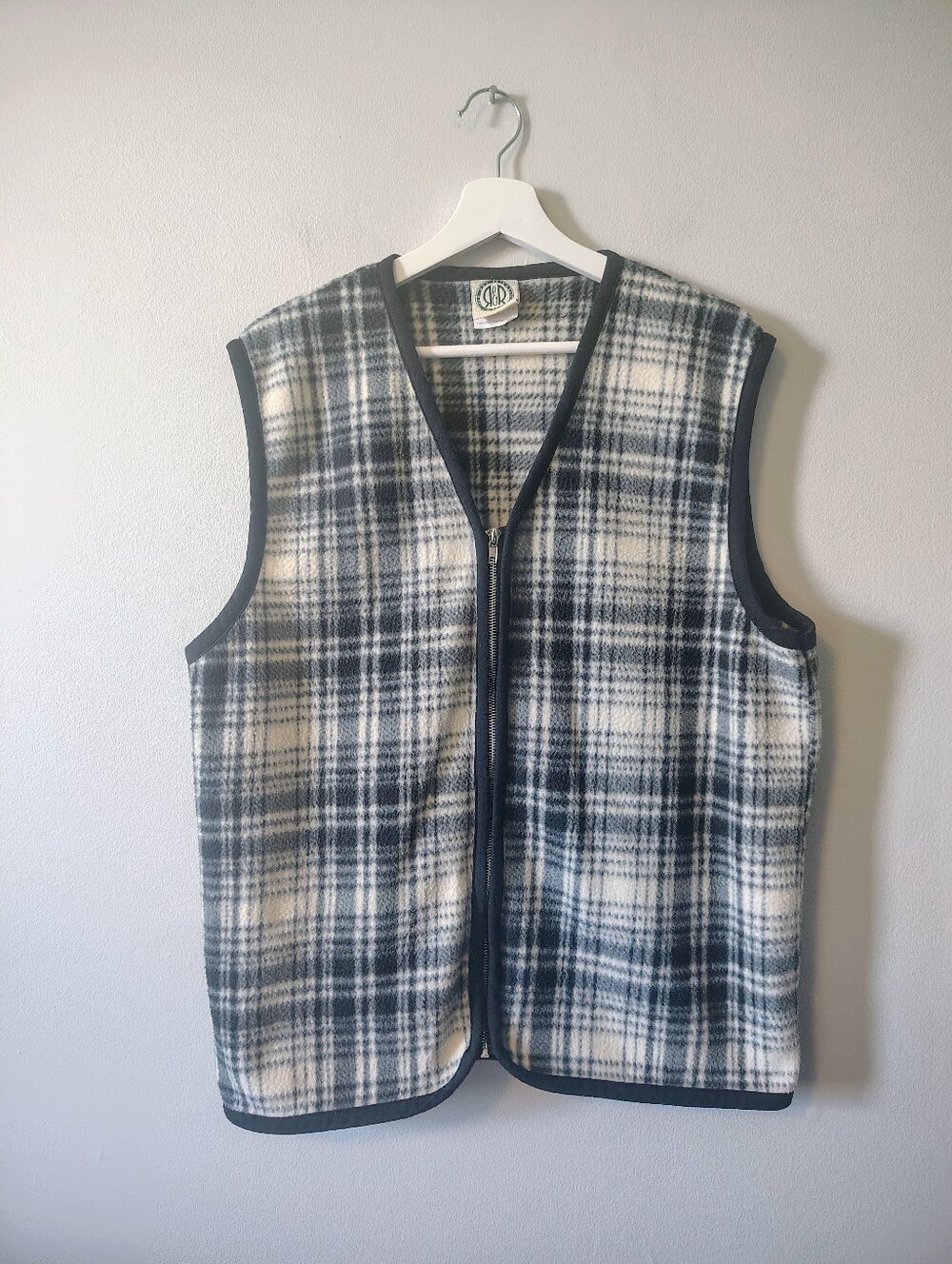 Vintage R&R Plaid Fleece Zip-up Vest